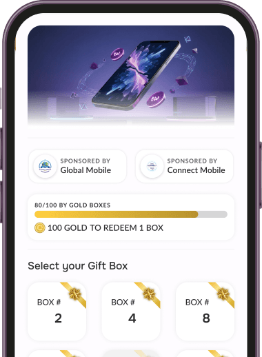 Gift box redeemed with Twincoins in the app